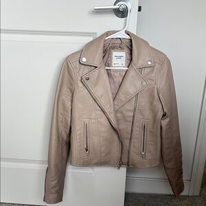 Abercrombie Women's Beige Leather Jacket